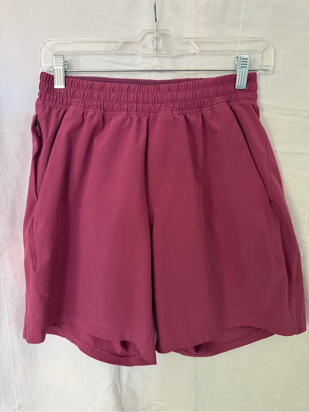 Men’s Lululemon Active Elastic Waist Shorts - Raspberry/plum color